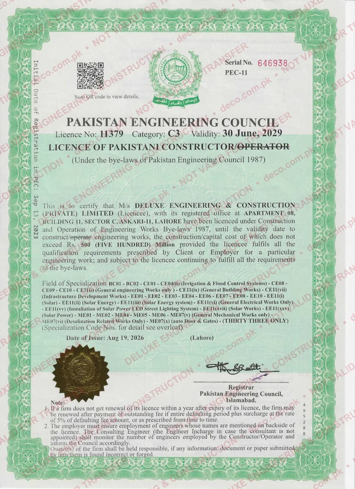 PEC C-3 certificate