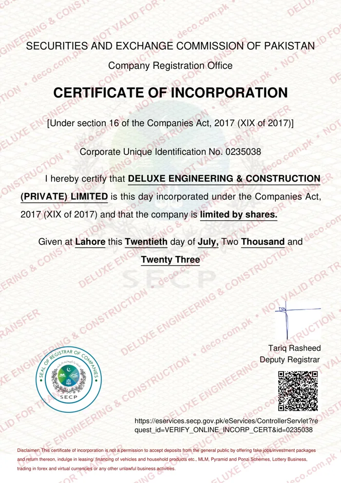 SECP Incorporation