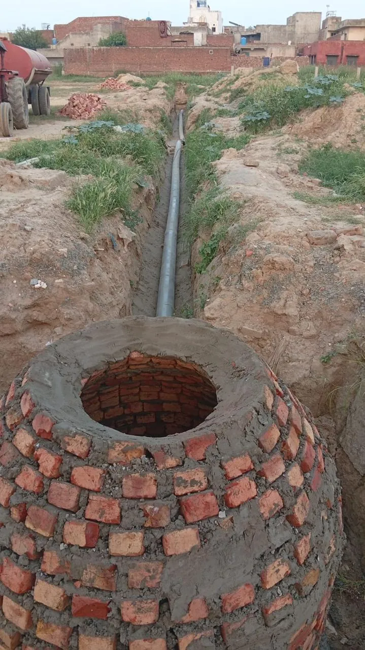 Water-supply pipeline & manholes